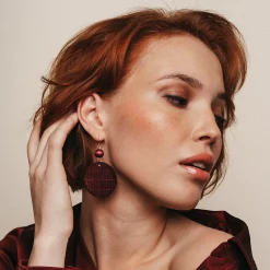 Aarikka Karoliina Earrings, plum red