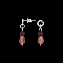Aarikka Lasipisara Earrings, plum red