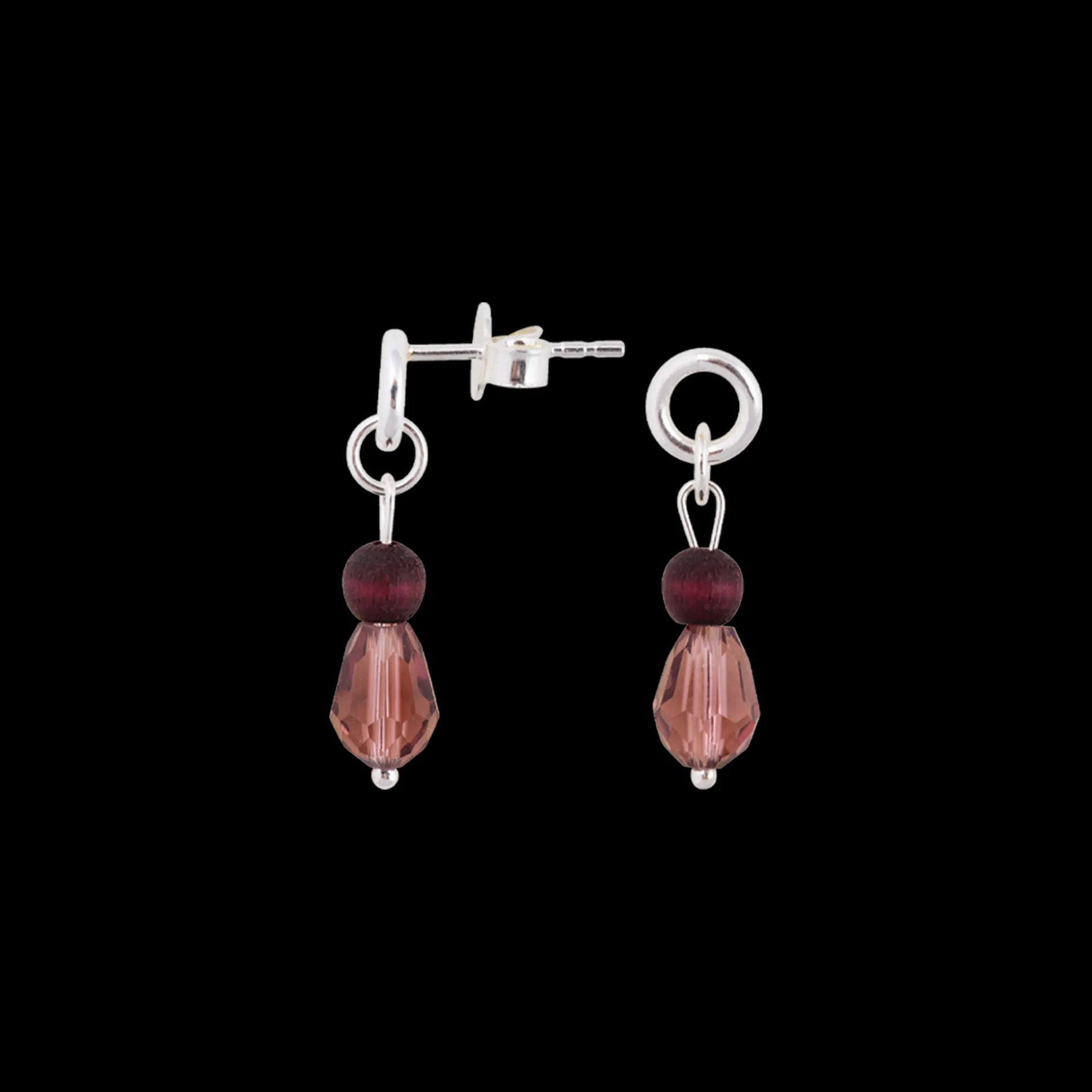 Aarikka Lasipisara Earrings, plum red