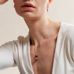 Aarikka Lasipisara Necklace, plum red