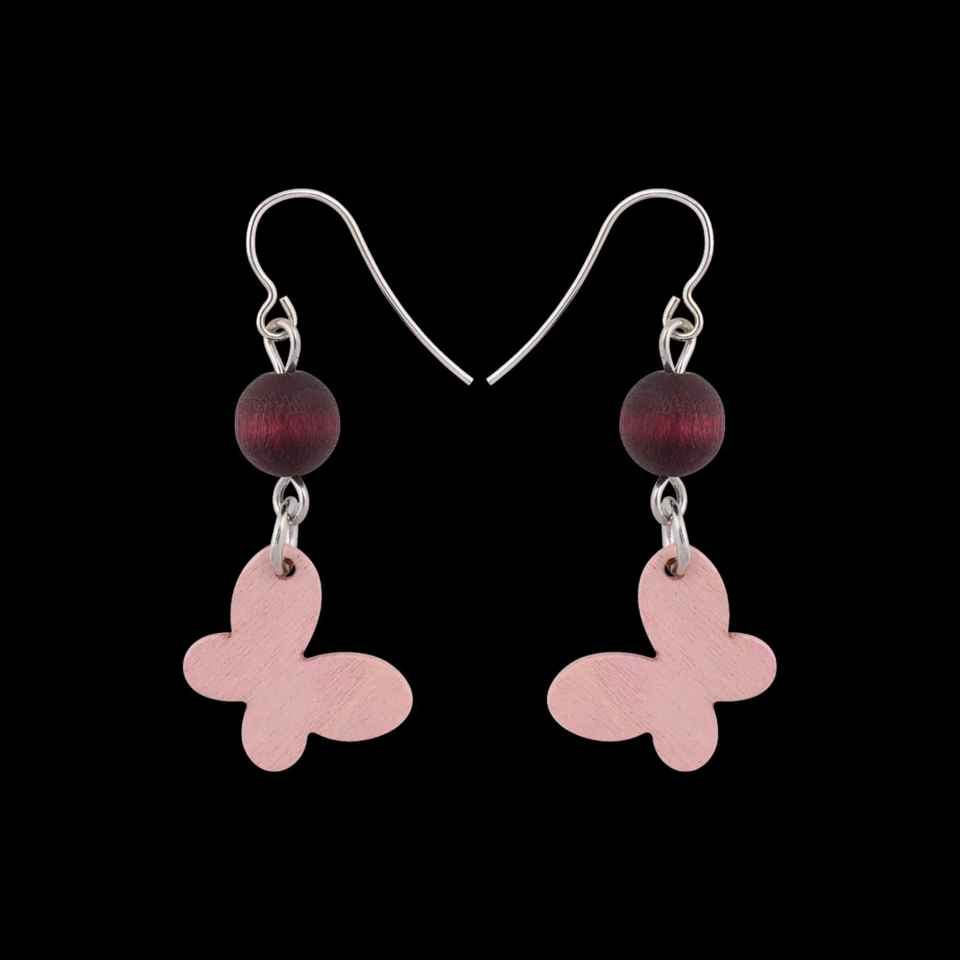 Aarikka Sinisiipi Earrings, shades of red