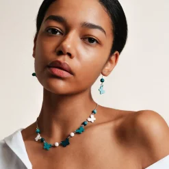 Aarikka Sinisiipi Necklace, shades of green and white