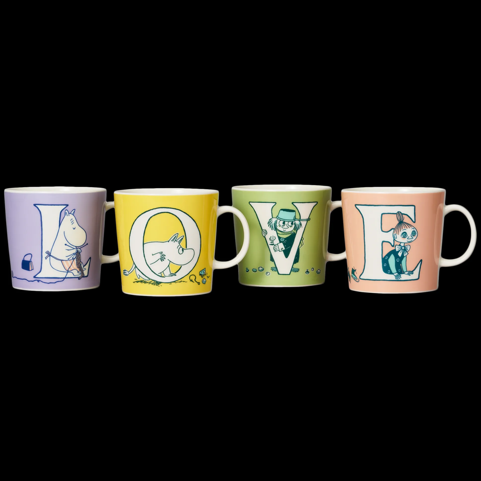 Arabia Moomin ABC Mugs - LOVE (Set of 4)