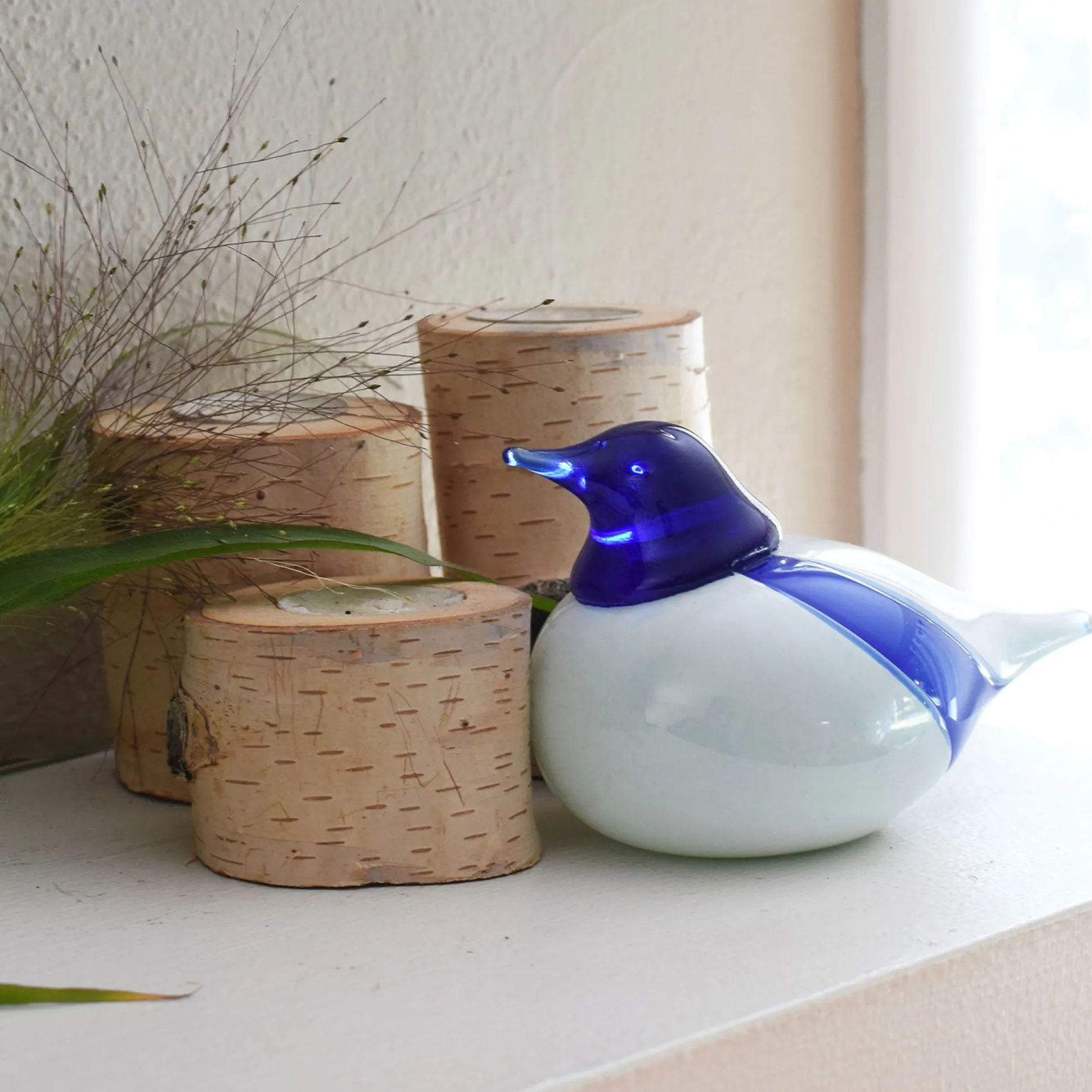 Bianco Blu Finnish Glass Bird, Finland Bird