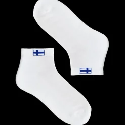 Cushioned Low-Cut Finland Flag Socks, White