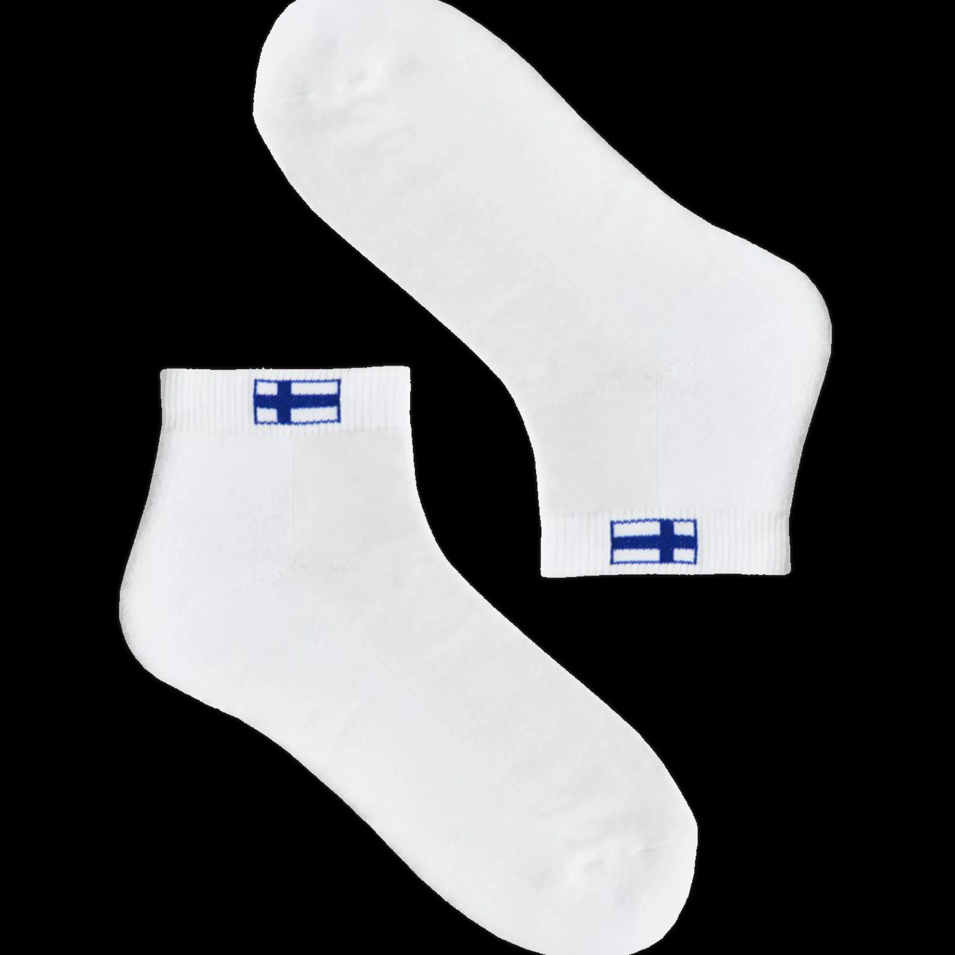 Cushioned Low-Cut Finland Flag Socks, White