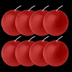Danish Ball Candle Red, 8 Pack