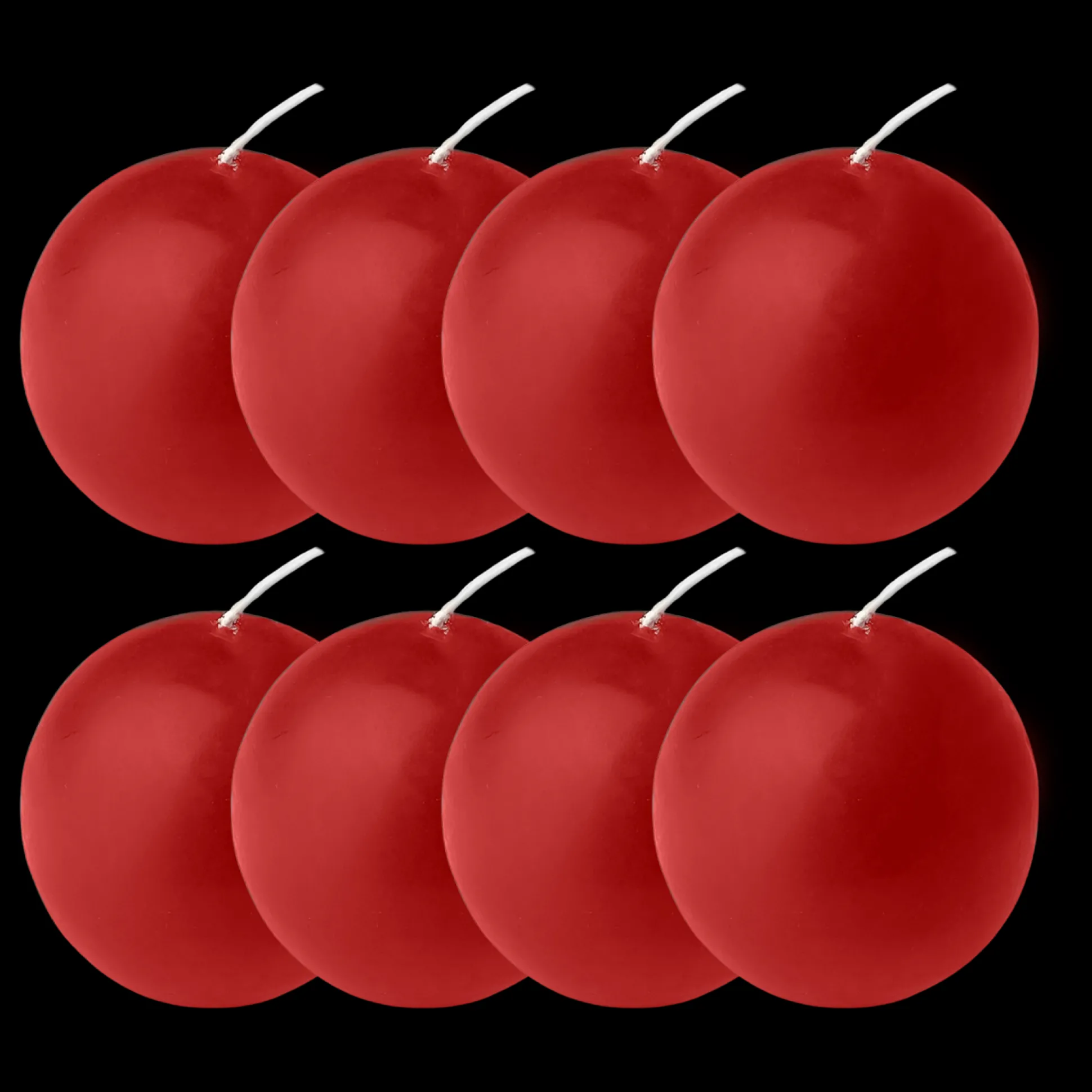 Danish Ball Candle Red, 8 Pack