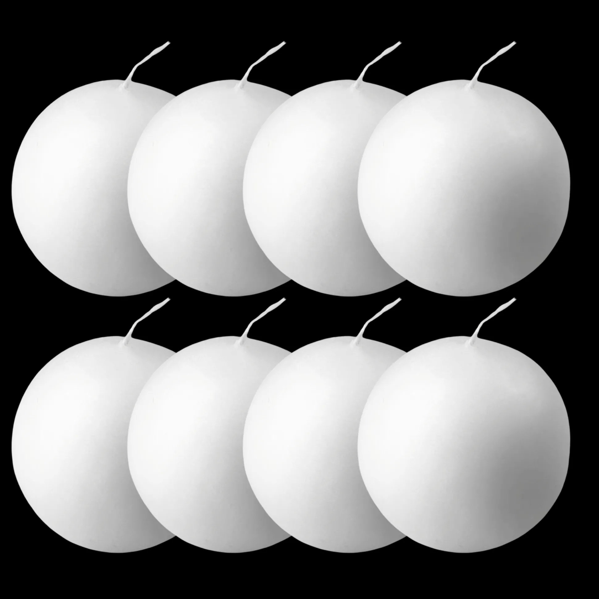 Danish Ball Candle White, 8 Pack
