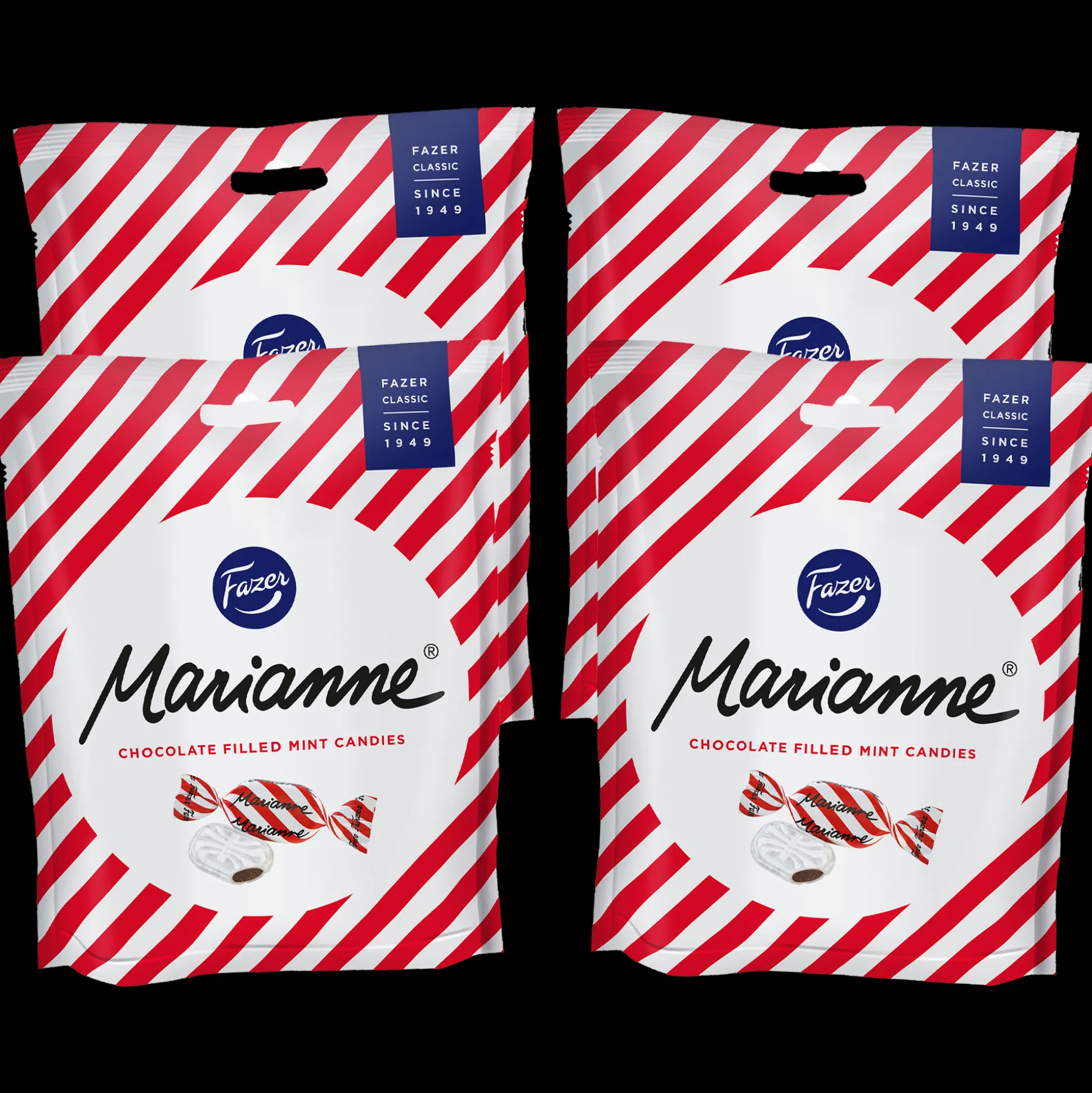 Fazer Marianne Chocolate Filled Mint Candies, 4 Pack