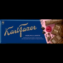 Fazer Milk Chocolate Raspberry & Licorice Bar (200g)
