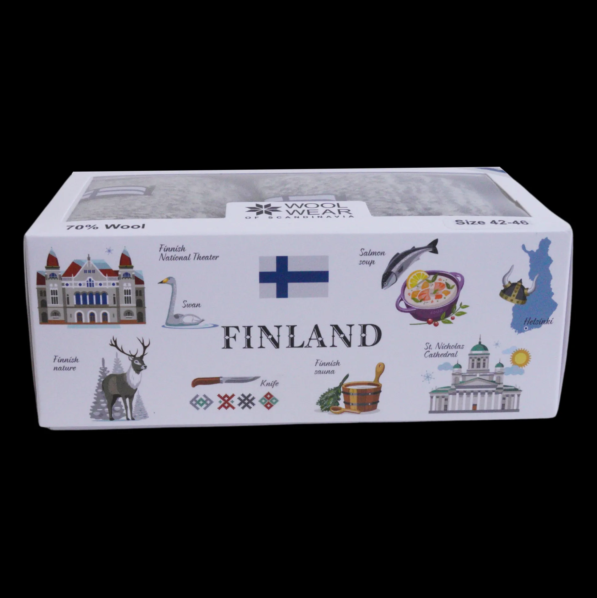 Finland Flag Wool Socks Boxed Set of 2 (WOMENS)