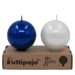 Finnish Footed Ball Candle Metallic Luster Suomi (Set of 2)