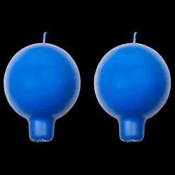 Finnish Footed Ball Candle Blue (Set of 2)