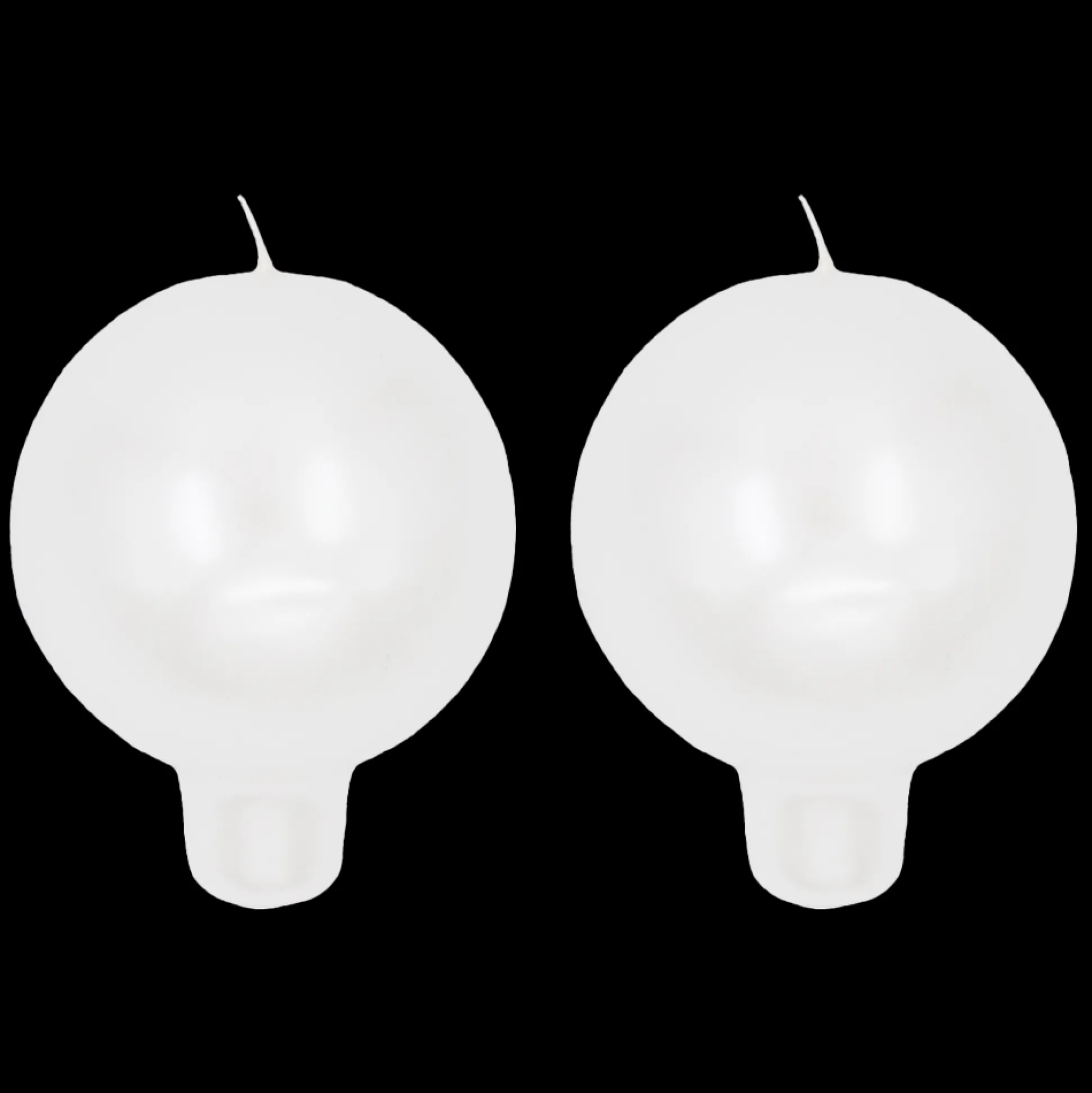 Finnish Footed Ball Candle Metallic Luster Pearl White (Set of 2)