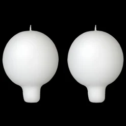 Finnish Footed Ball Candle White (Set of 2)