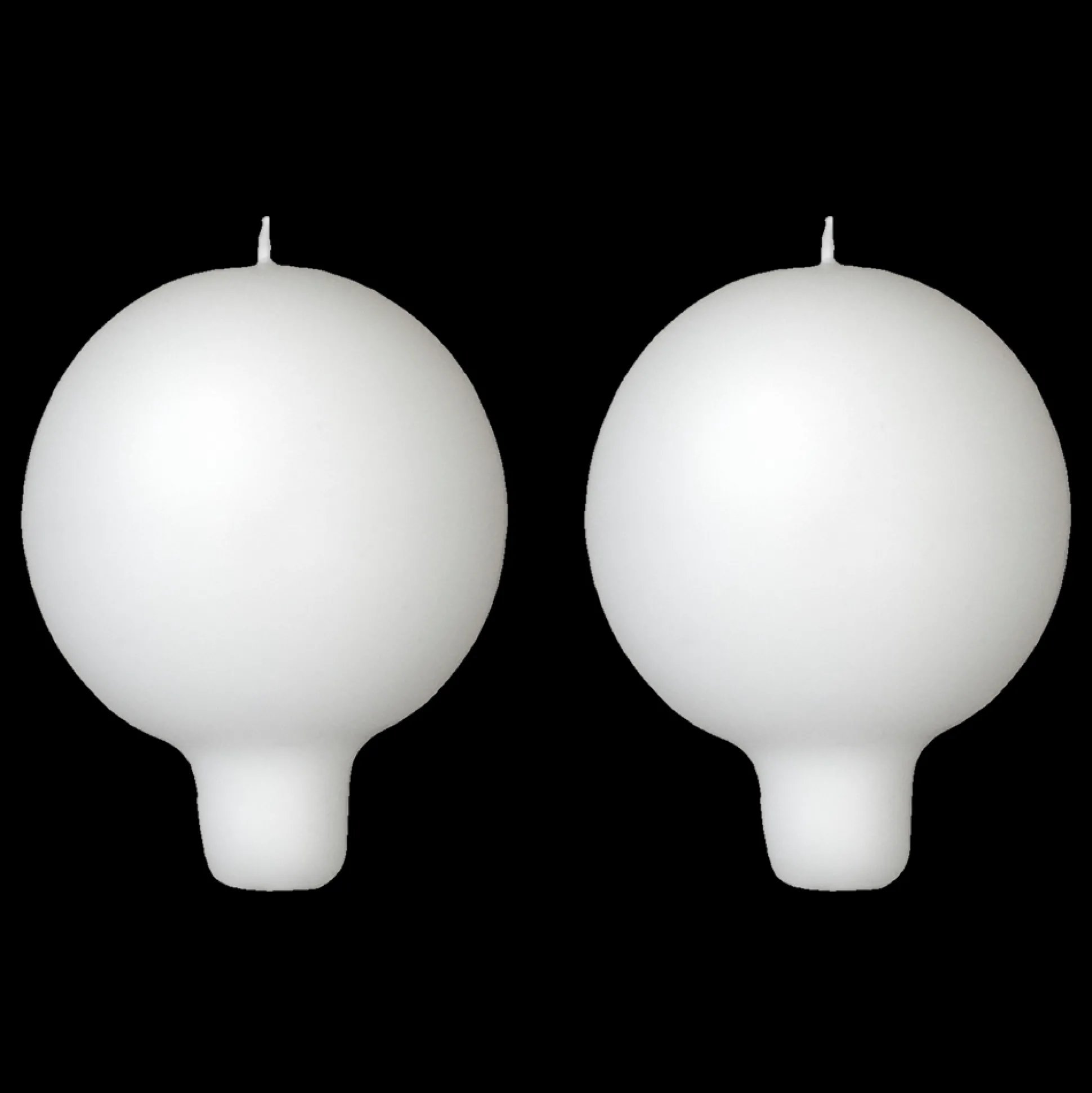 Finnish Footed Ball Candle White (Set of 2)