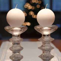 Finnish Footed Ball Candle White (Set of 2)