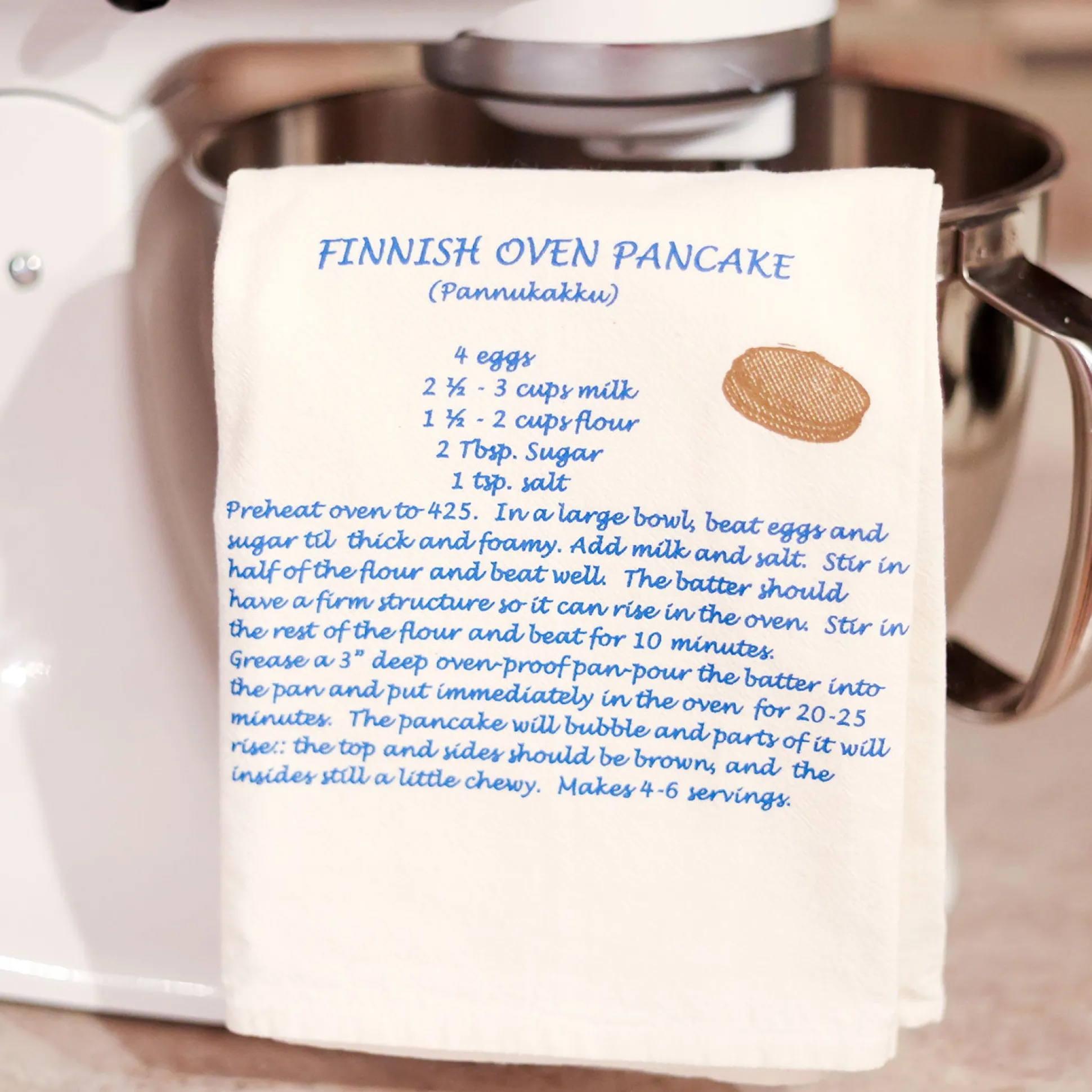 Finnish Oven Pancake Flour Sack Dishtowel