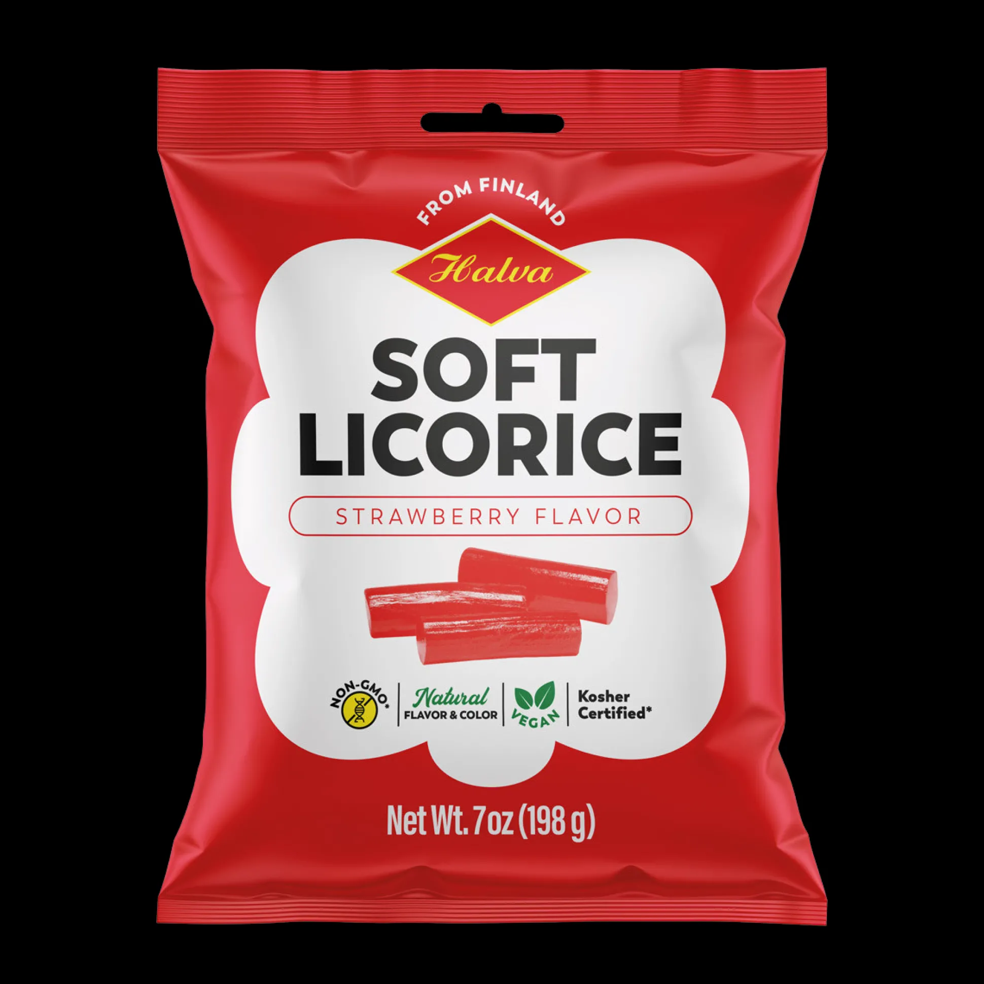 Halva Finnish Soft Licorice Strawberry Flavored (198g)