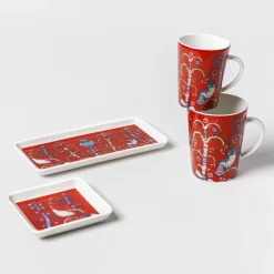 iittala Taika Red Rectangle Plate