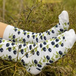 Jaana Huhtanen Blueberry Cotton Socks, white
