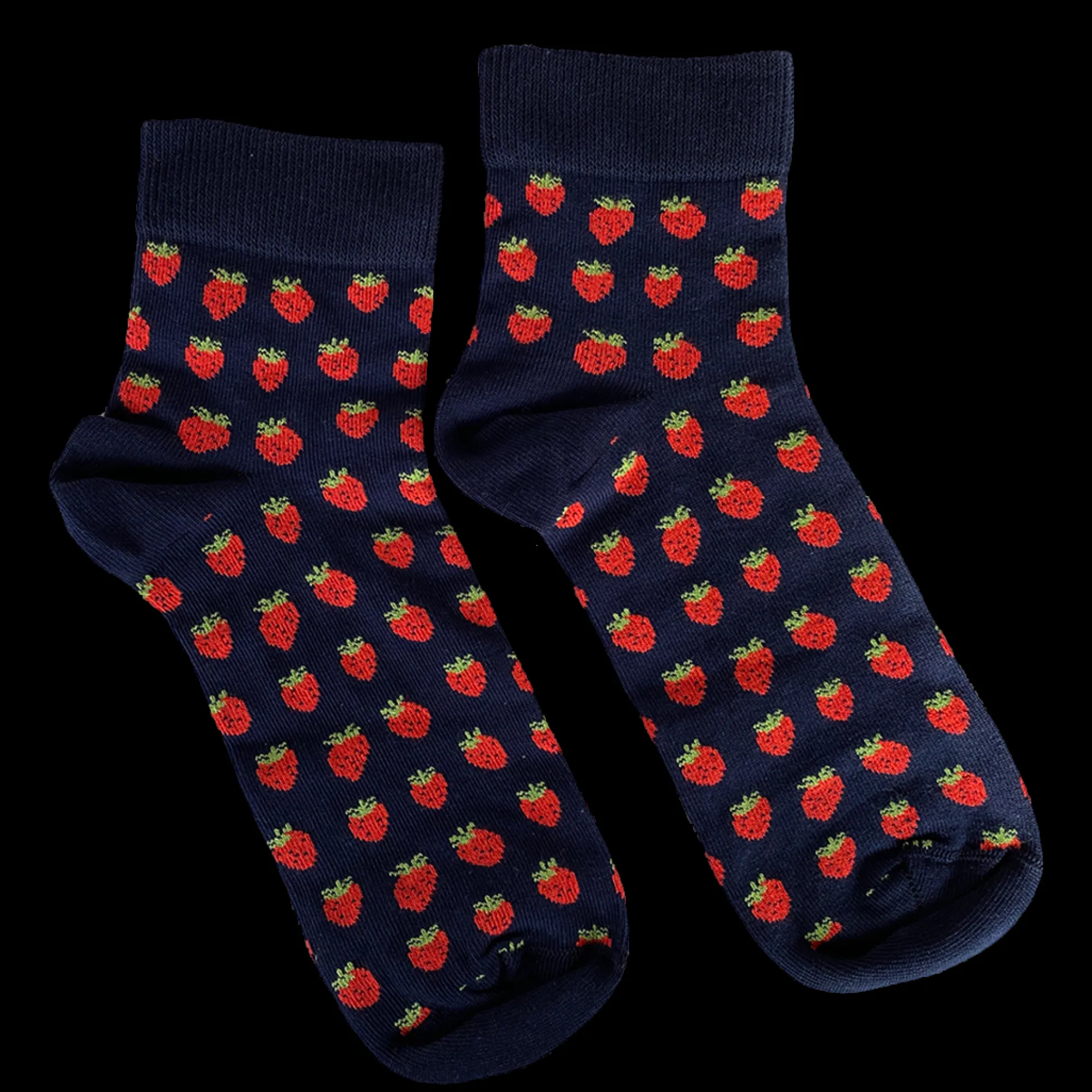 Jaana Huhtanen Strawberry Cotton Socks, navy