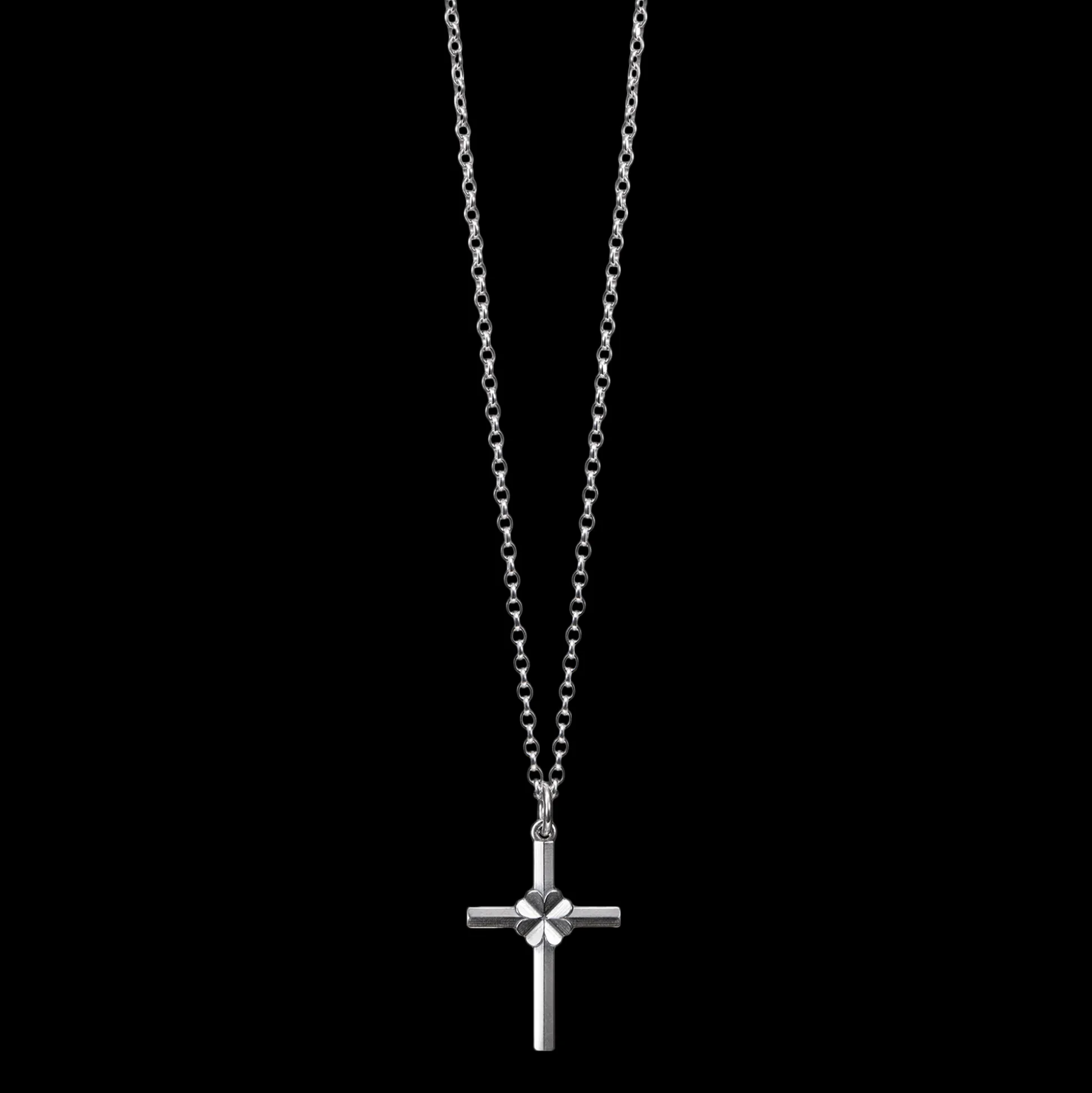 Kalevala Four-Leaf Clover Cross Silver Necklace