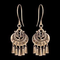 Kalevala Moon Goddess Bronze Earrings