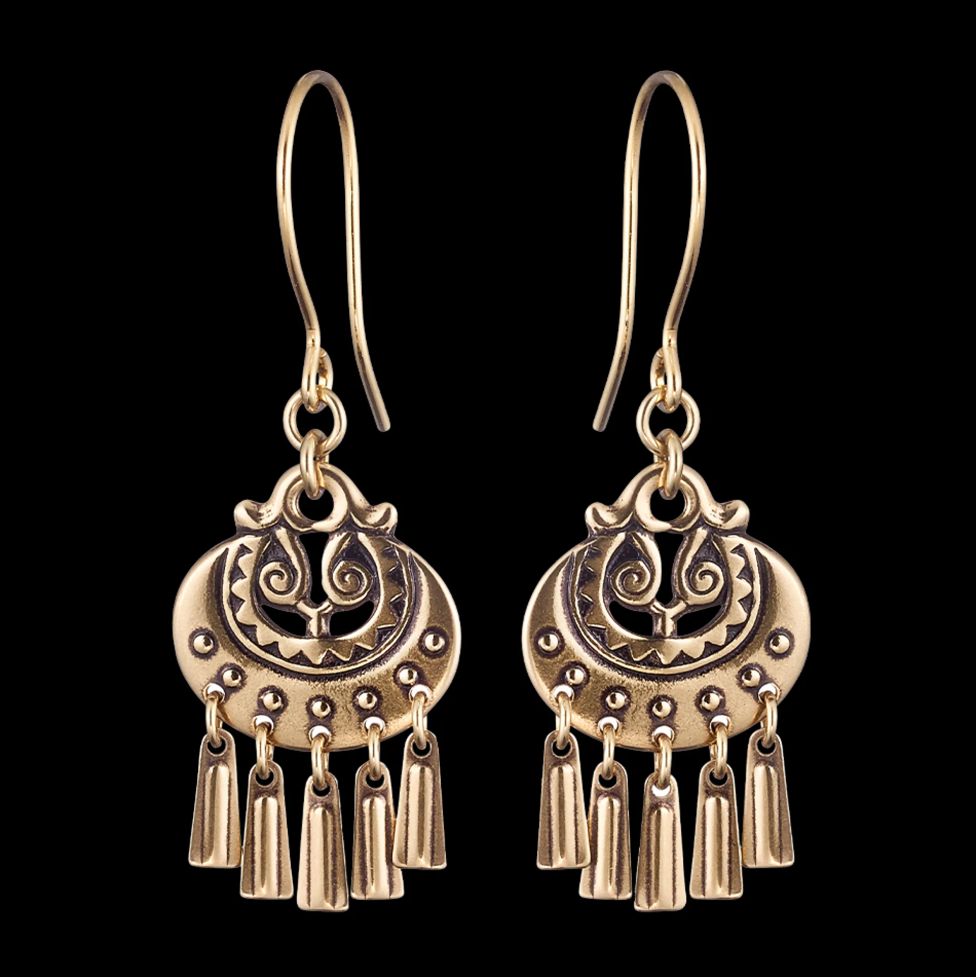 Kalevala Moon Goddess Bronze Earrings