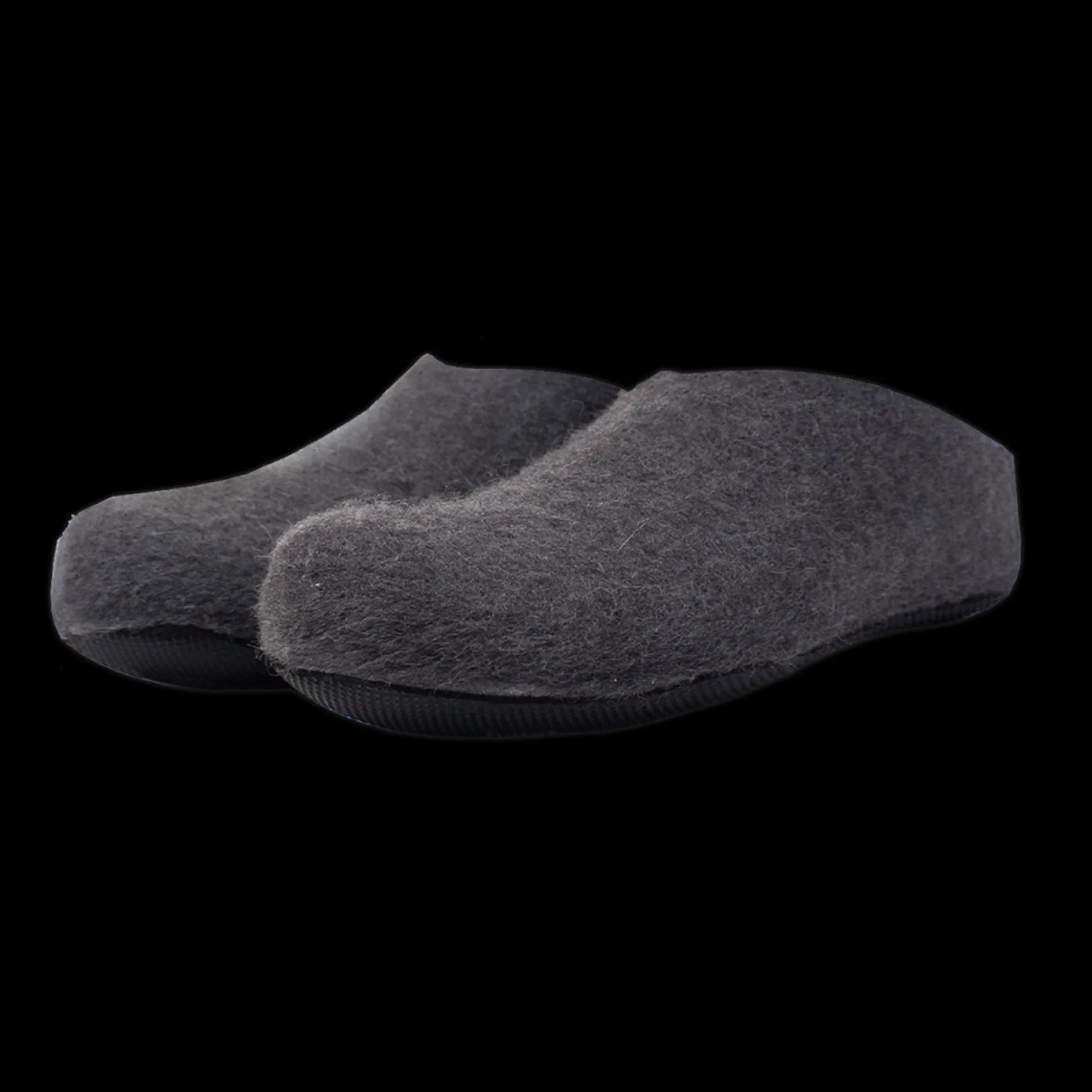 Lahtiset Felt Slippers w/ Rubber Sole, Dark Grey