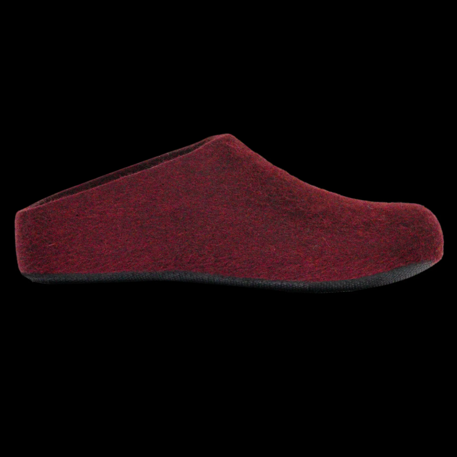 Lahtiset Felt Slippers w/ Rubber Sole, Plum Red