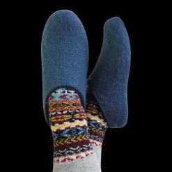 Lahtiset Felt Slippers w/ Rubber Sole, Petrol Blue