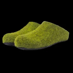 Lahtiset Felt Slippers w/ Rubber Sole, Lime Green