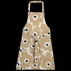 Marimekko Pieni Unikko Apron, white/beige/blue