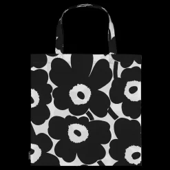 Marimekko Pieni Unikko Cotton Tote Bag, black/white