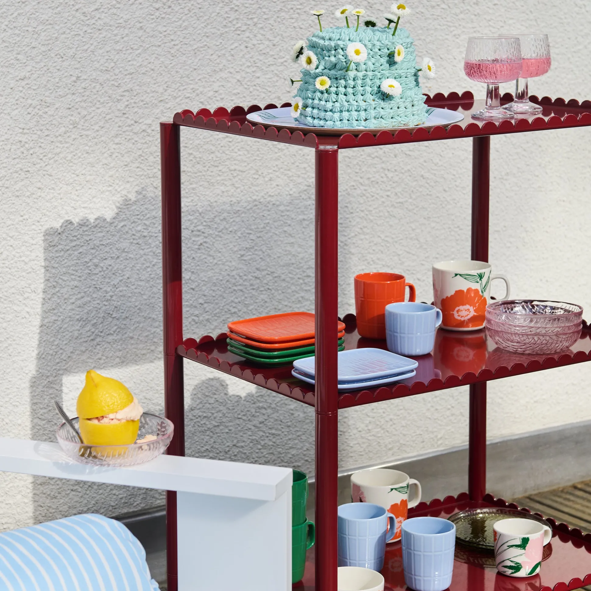 Marimekko Puutarhakutsut Dessert Bowl, white/green/orange
