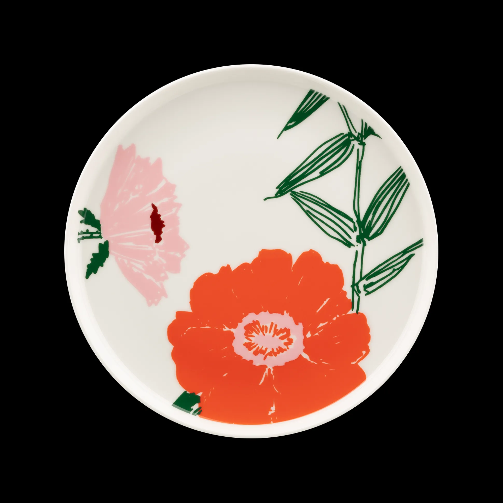 Marimekko Puutarhakutsut Salad Plate, white/green/orange