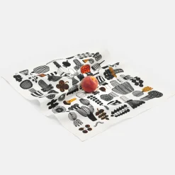 Marimekko Puutarhurin Parhaat Kitchen Towel, white/black/orange