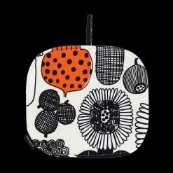 Marimekko Puutarhurin Parhaat Pot Holder, white/black/orange