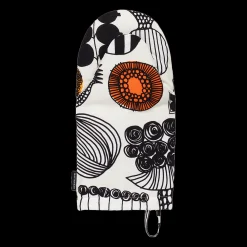 Marimekko Puutarhurin Parhaat Oven Mitten, white/black/orange