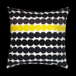 Marimekko Räsymatto Cushion Cover, white/black/yellow