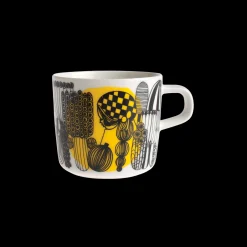 Marimekko Siirtolapuutarha Coffee Cup, yellow/black/white