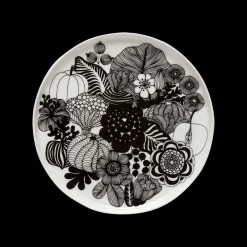 Marimekko Siirtolapuutarha Salad Plate, black/white