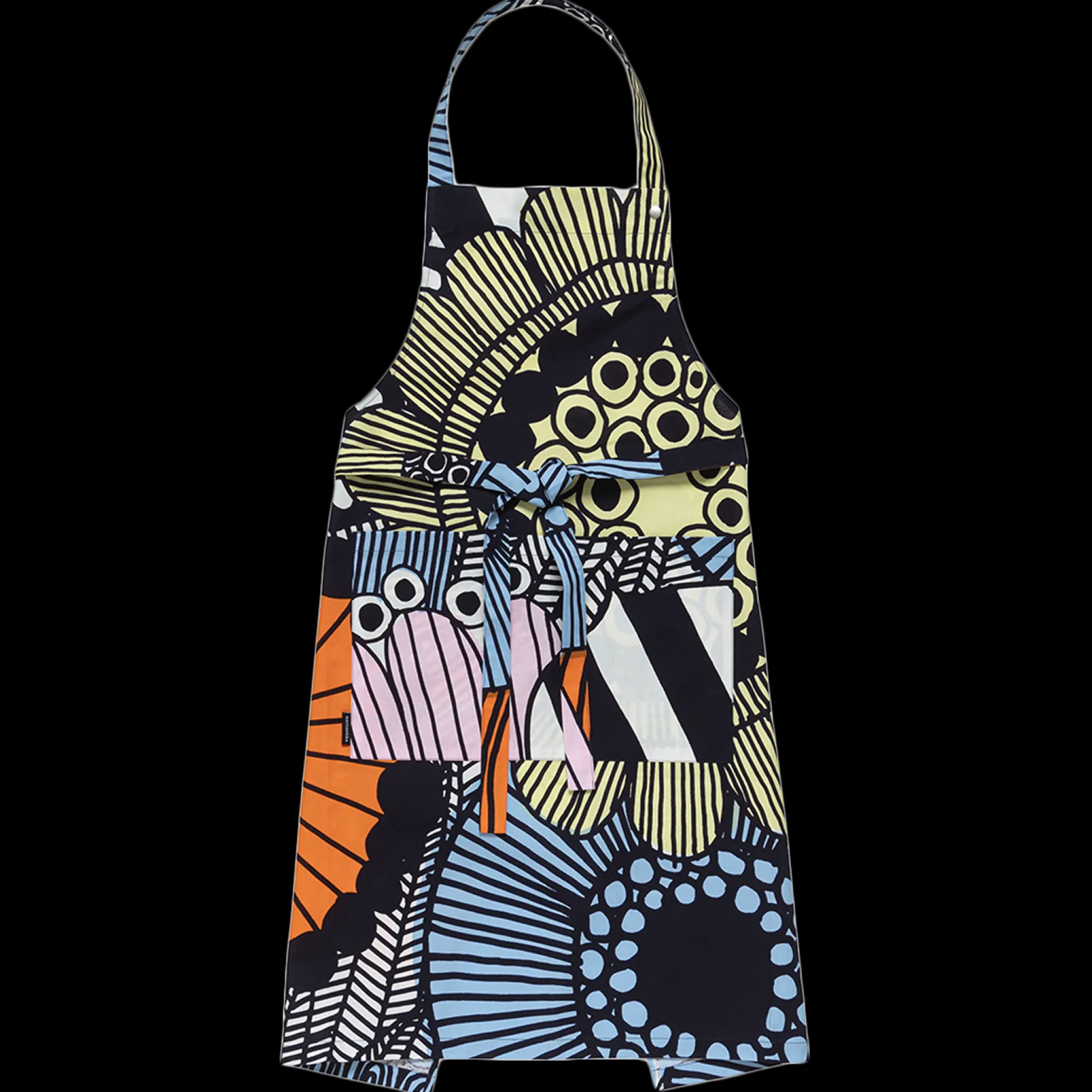 Marimekko Siirtolapuutarha Apron, white/yellow/orange/blue