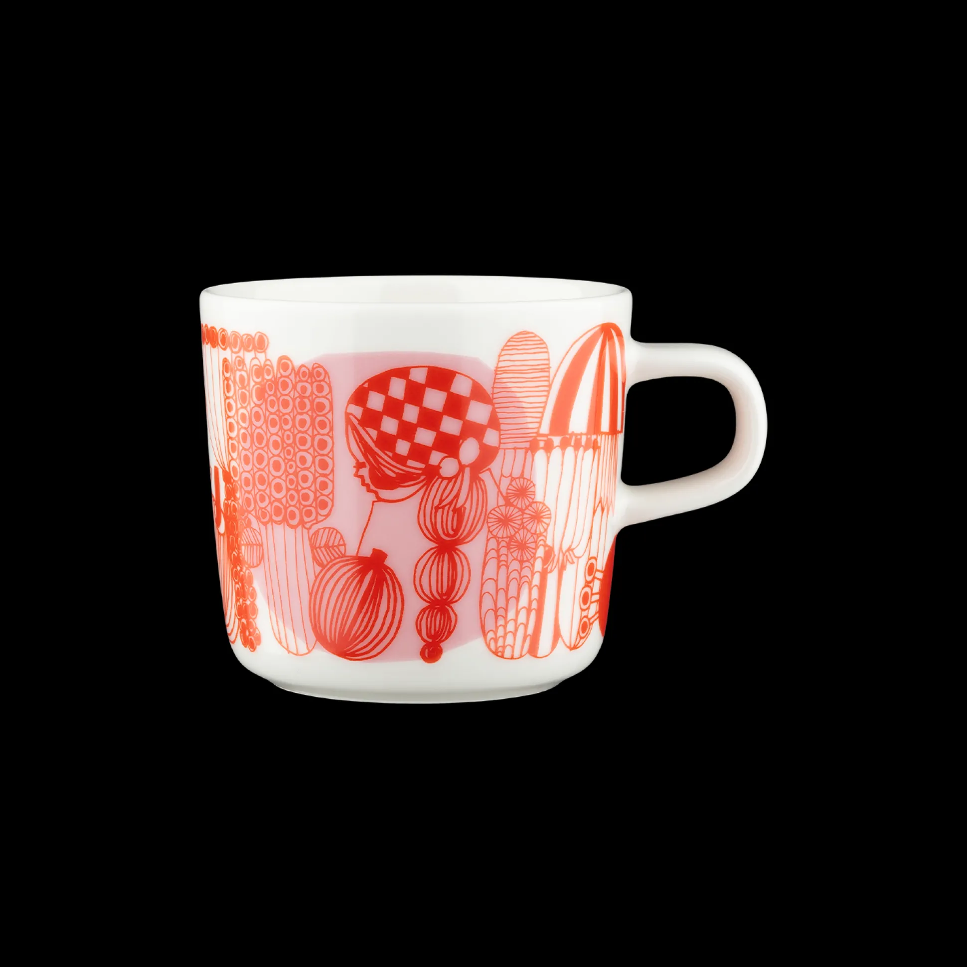 Marimekko Siirtolapuutarha Coffee Cup, white/orange/lt.pink