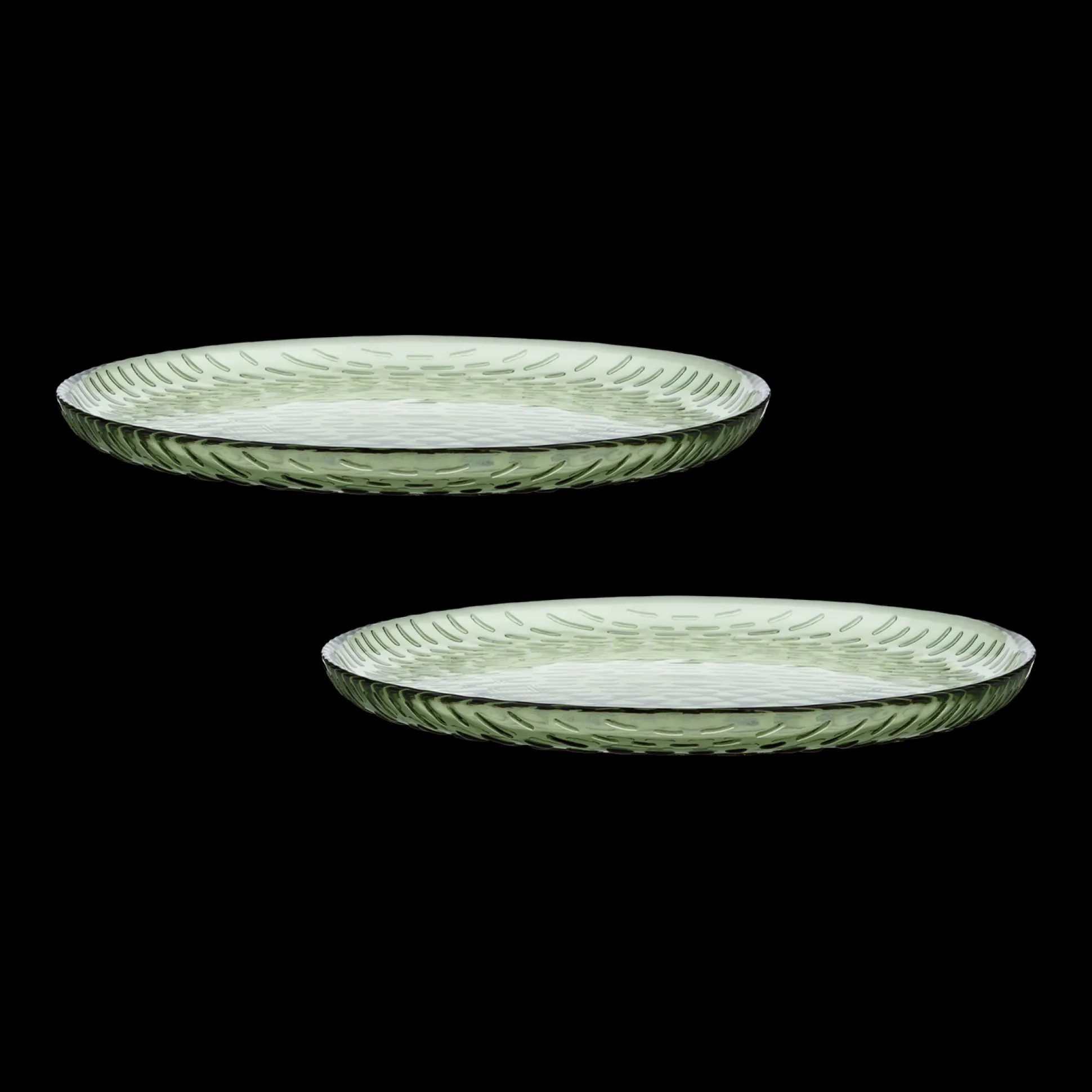 Marimekko Syksy Olive Glass Plates (Set of 2)