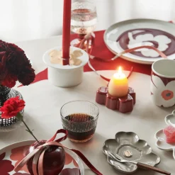 Marimekko Unikko Dinner Plate, white/dk.cherry
