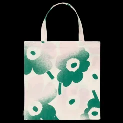 Marimekko Unikko Häivähdys Cotton Tote Bag, off-white/pink/green