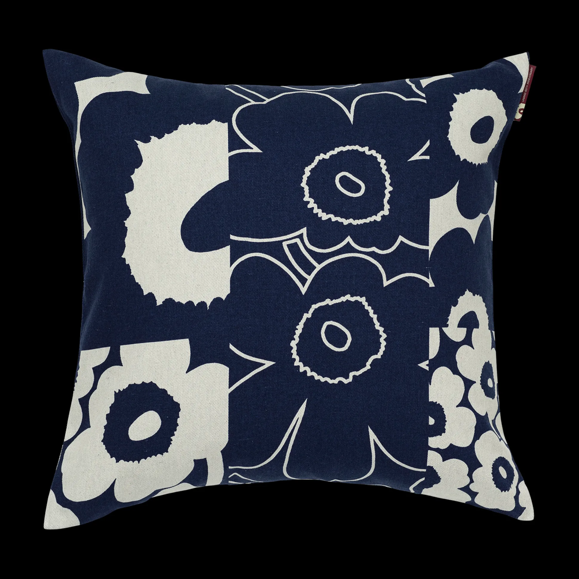 Marimekko Unikko Kollaasi Cushion Cover, linen/dk. blue